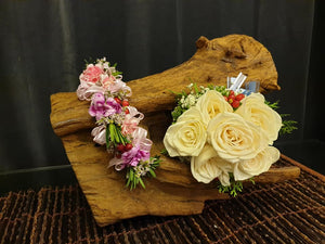 Bridal Bouquet & Flower Girl Headpiece